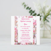 ピンクさくらんぼフローラキンセアニェラ15誕生日 招待状 (スタンド正面)