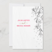 ピンクさくらんぼフローラシャワ結婚ー 招待状 (裏面)