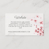 ピンクさくらんぼフローラQRコード結婚のウェブサイト エンクロージャーカード (正面)