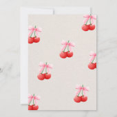 ピンクさくらんぼブライダルシャワー収集 招待状 (裏面)