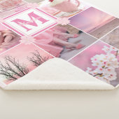 ピンクさくらんぼブラウズインスタグラムフォトグリッド桜 シェルパブランケット (3/4)