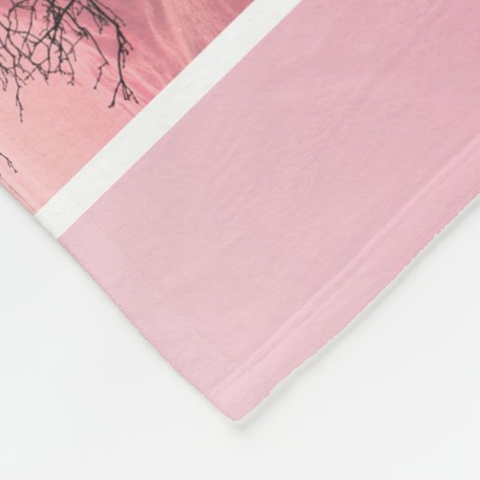 ピンクさくらんぼブラウズインスタグラムフォトグリッド桜 フリースブランケット (角)