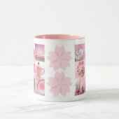 ピンクさくらんぼブラウズインスタグラムフォトグリッド桜 マグカップ (中央)
