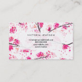 ピンクさくらんぼブラウズオリエンタル桜ウォーターカラー 名刺 (裏面)