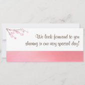 ピンクさくらんぼブロスボードパス結婚式招待状 招待状 (裏面)