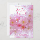 ピンクさくらんぼブロッサムイースターブランチ招待状 招待状 (正面)