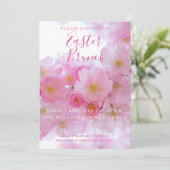 ピンクさくらんぼブロッサムイースターブランチ招待状 招待状 (スタンド正面)