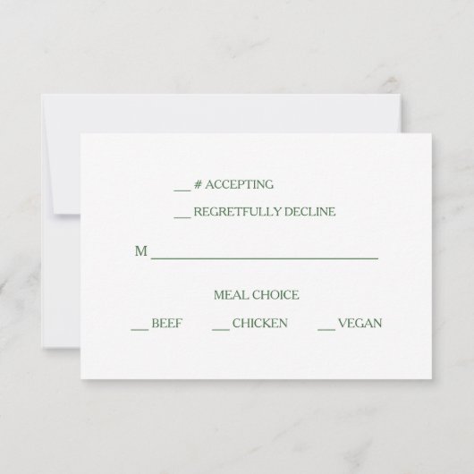 ピンクさくらんぼブロッサムウェディングRSVP 出欠カード (裏面)