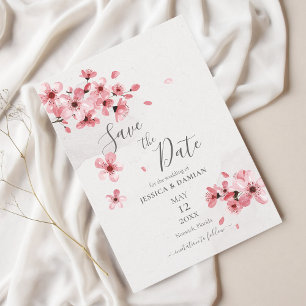ピンクさくらんぼブロッサムウォーター色結婚フローラ セーブザデート