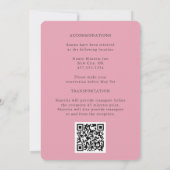 ピンクさくらんぼブロッサムウォーター色結婚フローラ 招待状 (裏面)