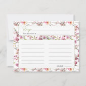 ピンクさくらんぼブロッサムエレガントなウェディングレシピカード ノートカード (正面)