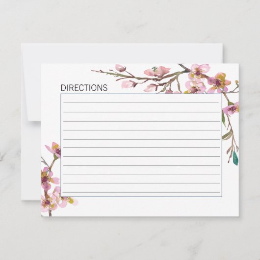 ピンクさくらんぼブロッサムエレガントなウェディングレシピカード ノートカード (裏面)