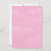 ピンクさくらんぼブロッサムソウバニー子供の誕生日パーティー 招待状 (裏面)