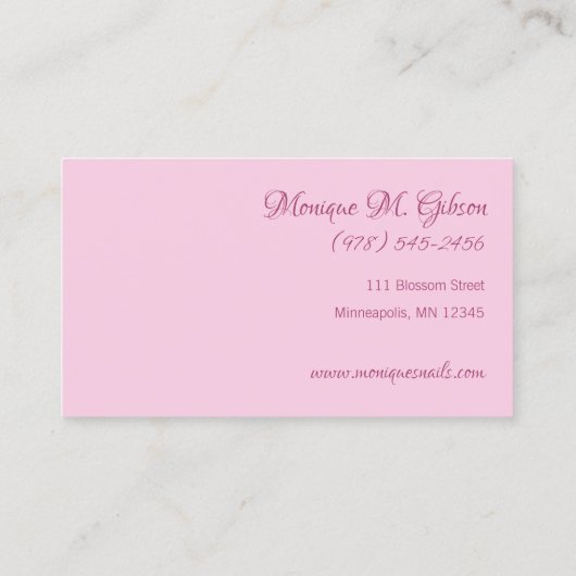 ピンクさくらんぼブロッサムパーソナライズされた名刺 名刺 (裏面)