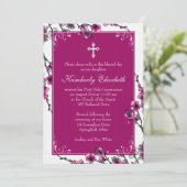 ピンクさくらんぼブロッサムファースト招待状 招待状 (スタンド正面)