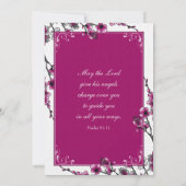 ピンクさくらんぼブロッサムファースト招待状 招待状 (裏面)