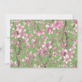 ピンクさくらんぼブロッサムフローラありがとうフォトカード サンキューカード (裏面)