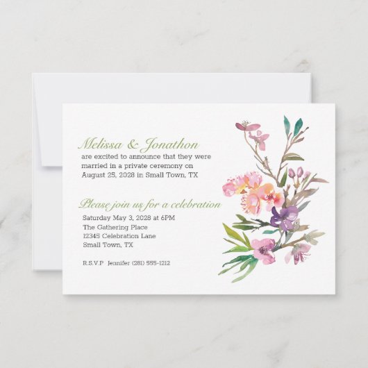 ピンクさくらんぼブロッサムフローラたった今結婚しました (裏面)