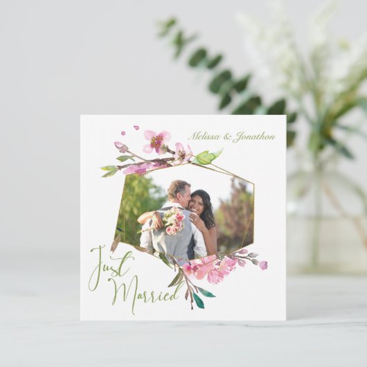 ピンクさくらんぼブロッサムフローラたった今結婚しました シーズンカード (スタンド正面)