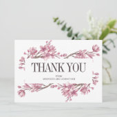 ピンクさくらんぼブロッサムフローラサンキュー結婚ズ サンキューカード (スタンド正面)