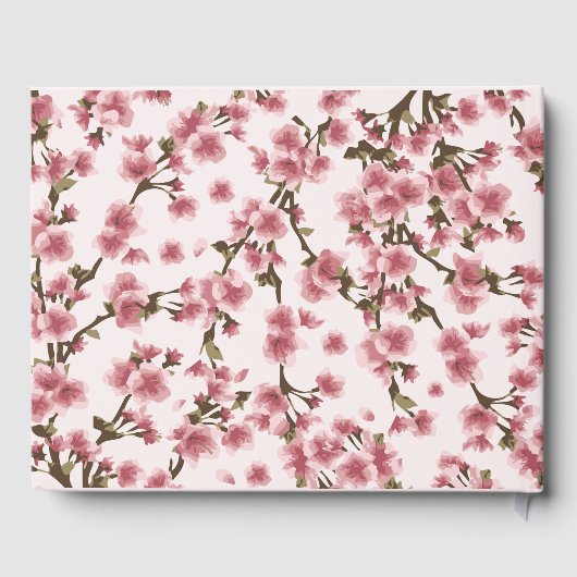 ピンクさくらんぼブロッサムフローラブライダルシャワー ゲストブック (裏面)