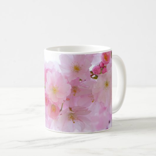 ピンクさくらんぼブロッサムフローラマグカップ コーヒーマグカップ (正面右)