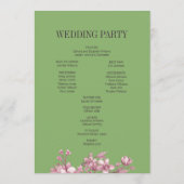 ピンクさくらんぼブロッサムフローラリース結婚式 プログラム (裏面)