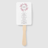 ピンクさくらんぼブロッサムフローラリース結婚式 プログラム ハンドファン (正面)