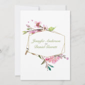 ピンクさくらんぼブロッサムフローラ婚約パーティ 招待状 (裏面)