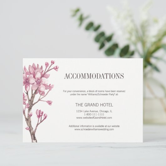 ピンクさくらんぼブロッサムフローラ宿泊施設 エンクロージャーカード (スタンド正面)