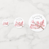 ピンクさくらんぼブロッサムフローラ水彩結婚式 コンフェッティ (正面)
