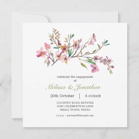 ピンクさくらんぼブロッサムフローラ追加フォト婚約 (裏面)