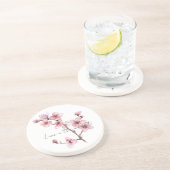 ピンクさくらんぼブロッサムフローラ コースター (側面)