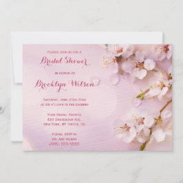 ピンクさくらんぼブロッサムブライダルシャワー招待状 招待状