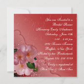 ピンクさくらんぼブロッサムブライダルシャワー招待状 招待状 (裏面)