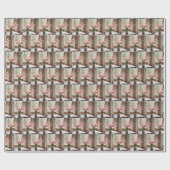 ピンクさくらんぼブロッサムブーケ ラッピングペーパー (フラット)