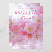 ピンクさくらんぼブロッサムマザーズデイブランチ招待状 招待状 (正面/裏面)