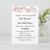 ピンクさくらんぼブロッサムミニマルゲイ結婚ズインビタット 招待状 (スタンド正面)