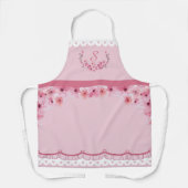ピンクさくらんぼブロッサムモノグラムエプロン エプロン (正面)