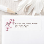 ピンクさくらんぼブロッサム差出人住所ラベル ラベル (インサイチュ)