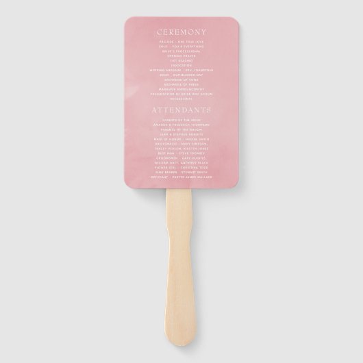 ピンクさくらんぼブロッサム幾何学春の結婚式 ハンドファン (裏面)