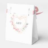 ピンクさくらんぼブロッサム幾何学春の結婚式 フェイバーボックス (裏面サイド)