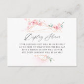 ピンクさくらんぼブロッサム幾何学的ブライダル表示 エンクロージャーカード (正面)