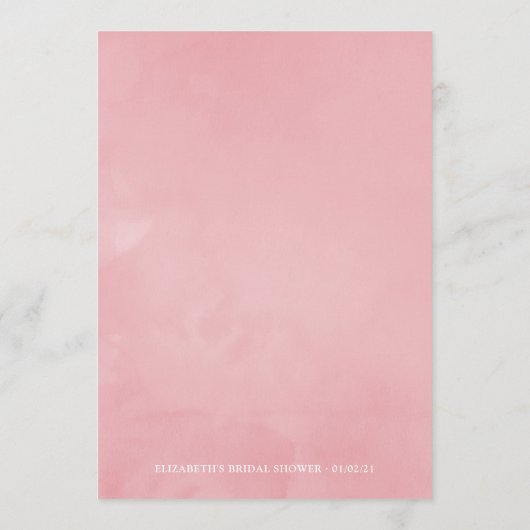 ピンクさくらんぼブロッサム幾何学的春ブライダルアドバイス アドバイスカード (裏面)