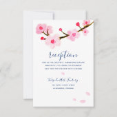 ピンクさくらんぼブロッサム披露宴 招待状 (正面)