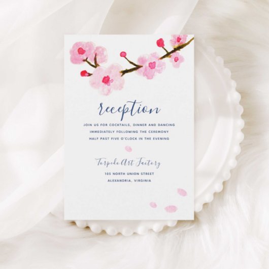 ピンクさくらんぼブロッサム披露宴 招待状