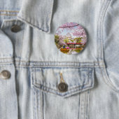 ピンクさくらんぼブロッサム日本のガーデンカスタム 缶バッジ (インサイチュ)