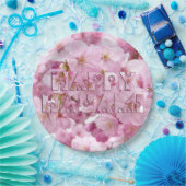 ピンクさくらんぼブロッサム日本のフェスティバルハッピーハナミ ペーパープレート (パーティー)