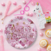 ピンクさくらんぼブロッサム日本のフェスティバルハッピーハナミ ペーパープレート (パーティー)