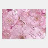 ピンクさくらんぼブロッサム日本のフェスティバルハッピーハナミ ラッピングペーパーシート (正面3)